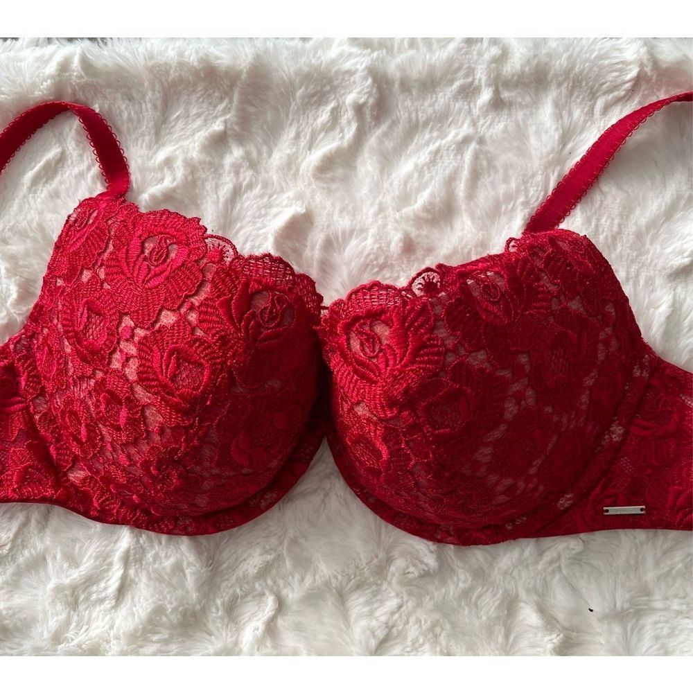 Victorias Secret The Miracle Bra Balconet Red Lace 34c